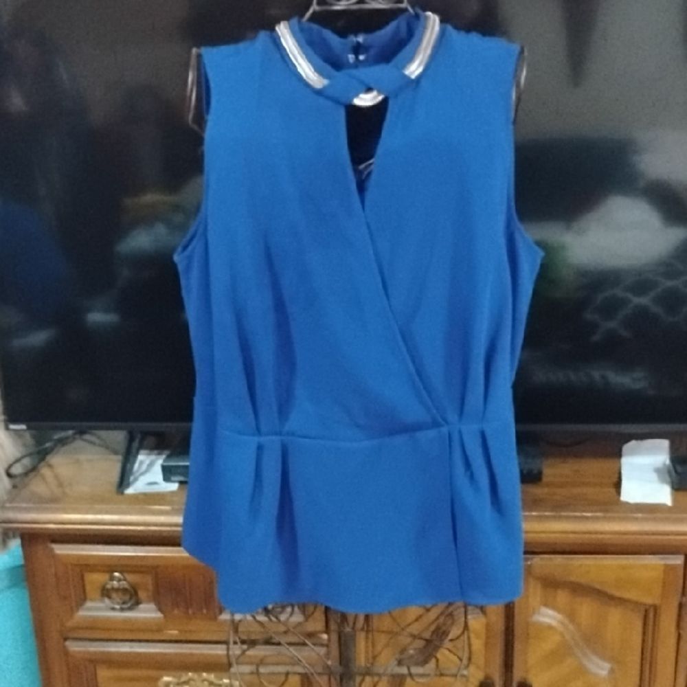 Worthington Royal Blue Sleeveless Blouse